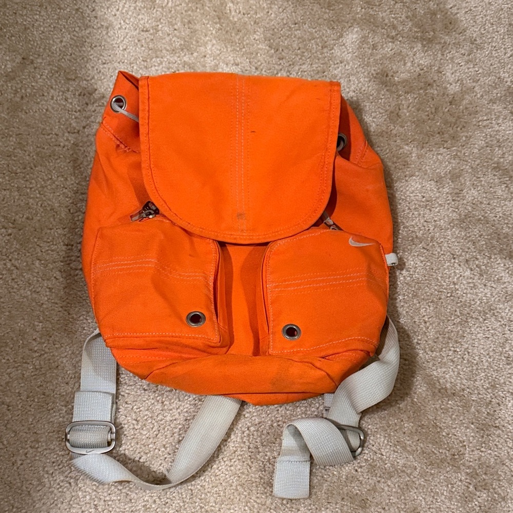 Nike Bright Orange Backpack with light grey Straps